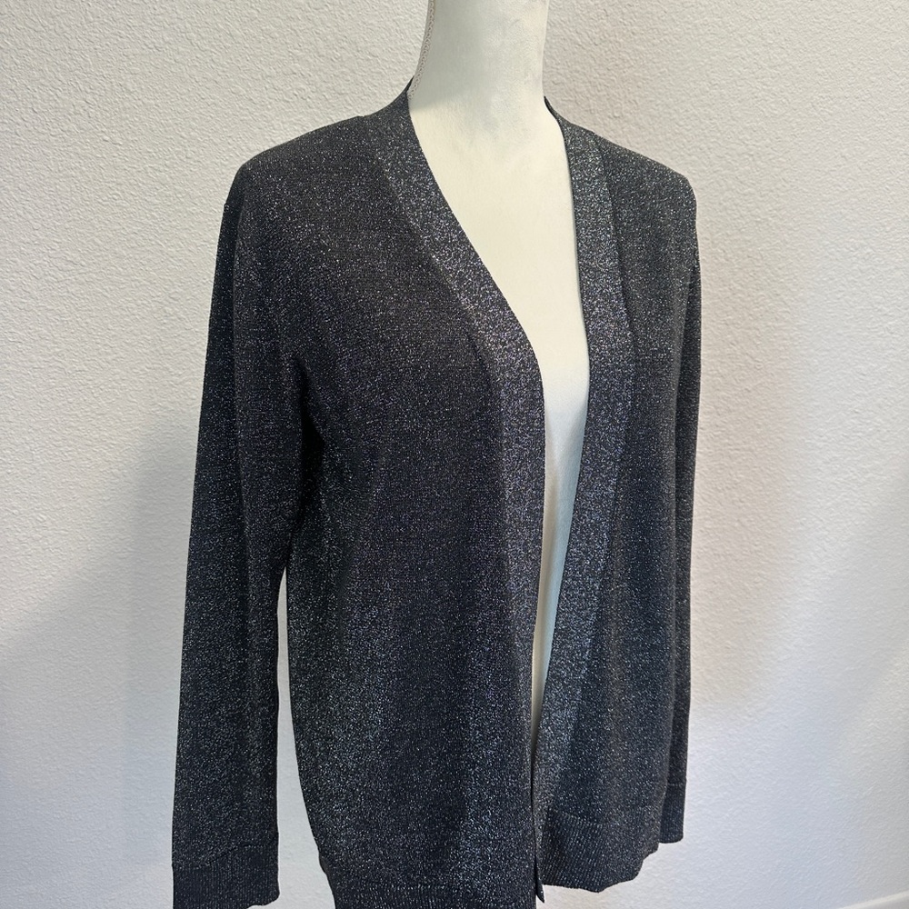 Cable & Gauge Black Shimmer Open Cardigan